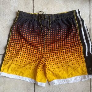 No Boundaries Black and Orange Board Shorts Dynamic Swimwear